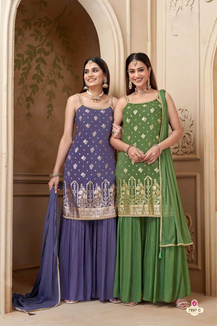 Mehandi  Color Party Wear Designer Plazo Suit