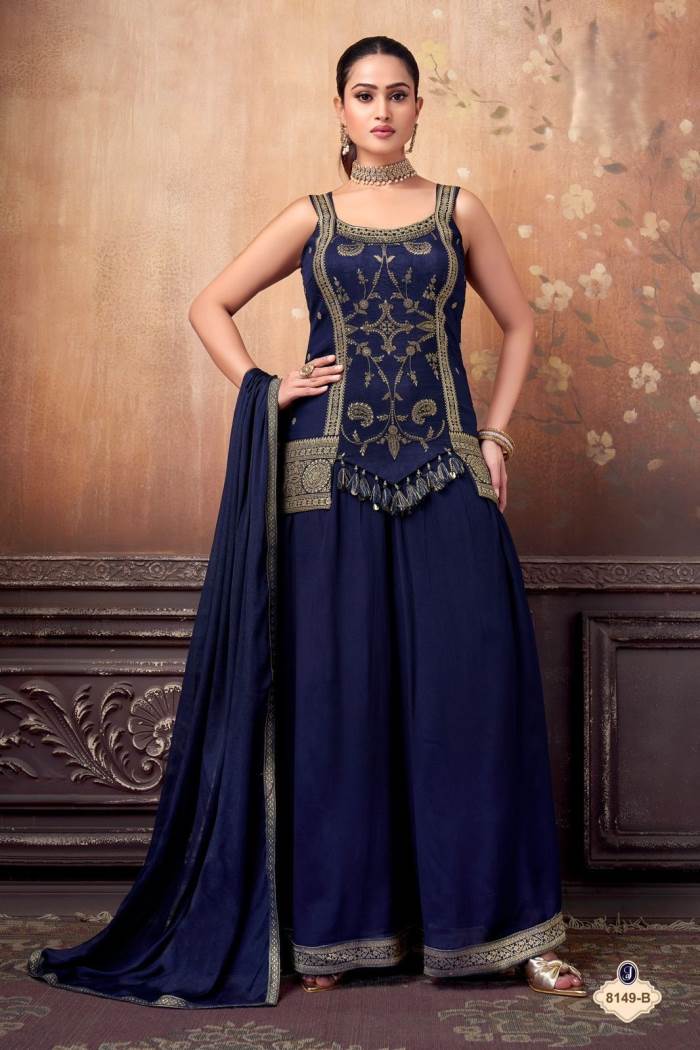 Blue Color Designer Indo-western Outfit