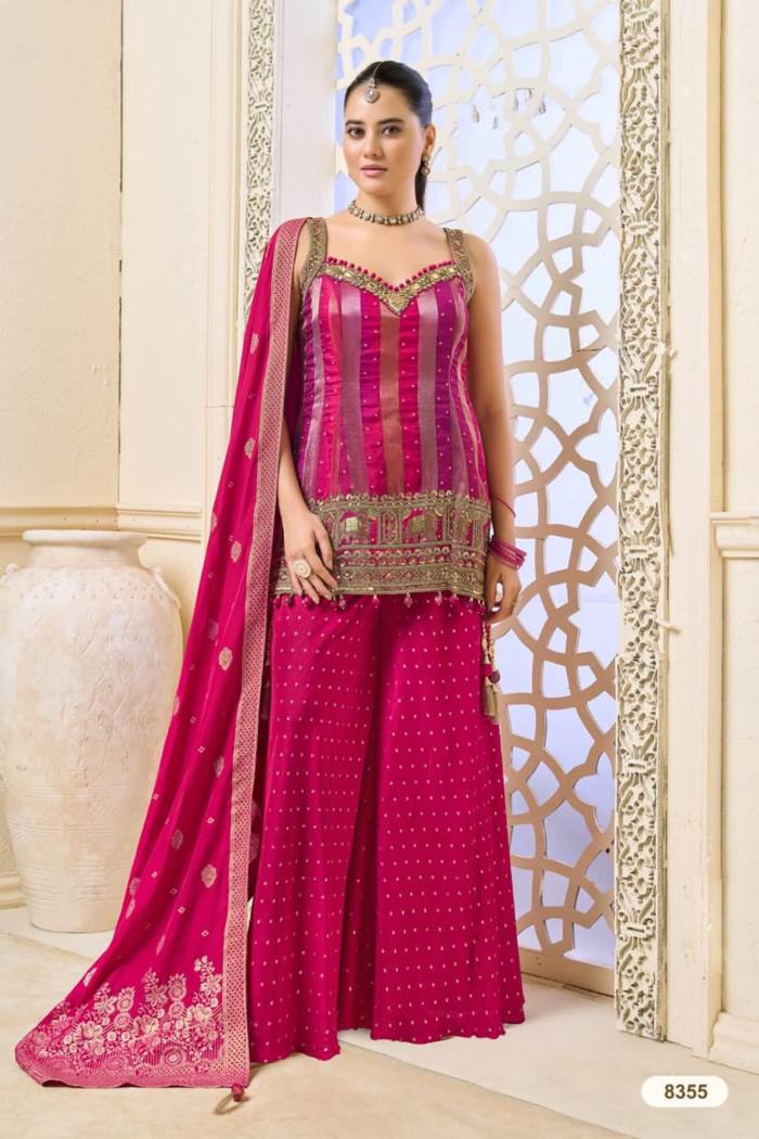 Rani Color Indo-wetsern look Short Plazo Outfit
