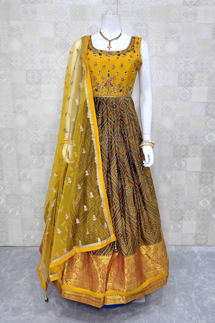 Yellow Color Wedding wear Gown