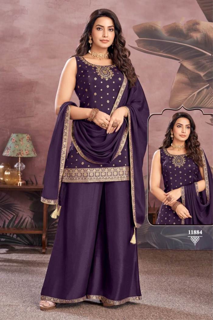 Purple Color Party Wear Special  Designer Outfit 