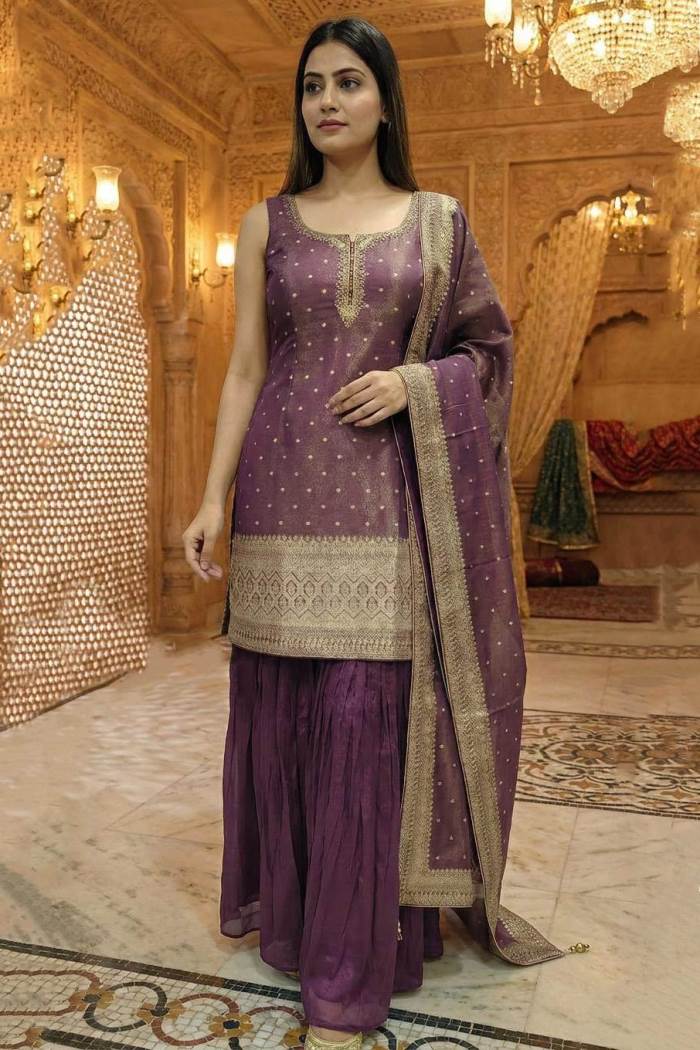 Wine Color Party Wear Special  Designer Outfit 