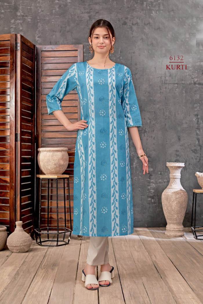 sky Blue Color Party Wear Designer Kurti