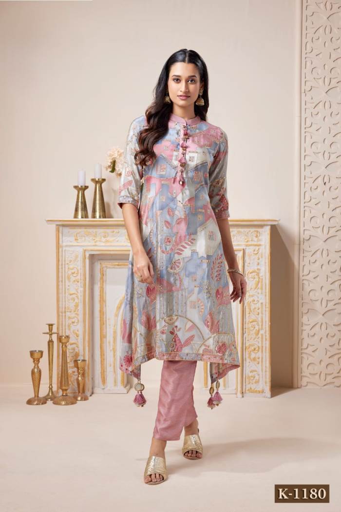 Pink Color Designer look Kurti set