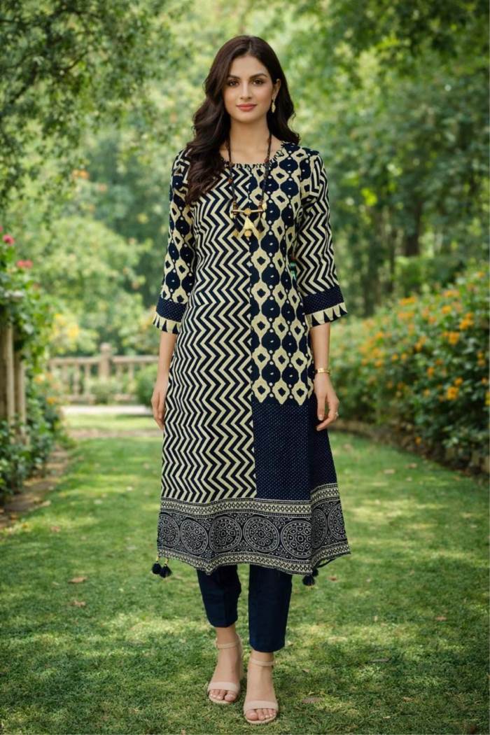 Blue Color Party Wear Designer Kurti Set