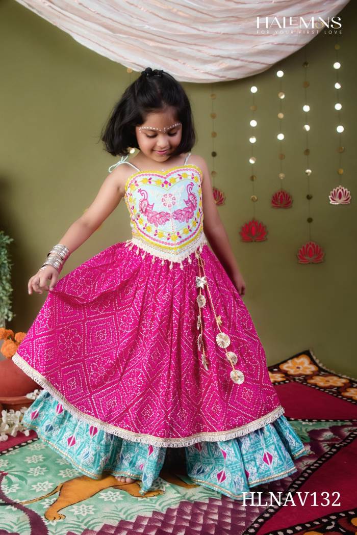 Rani color Kids chaniya choli for navratri