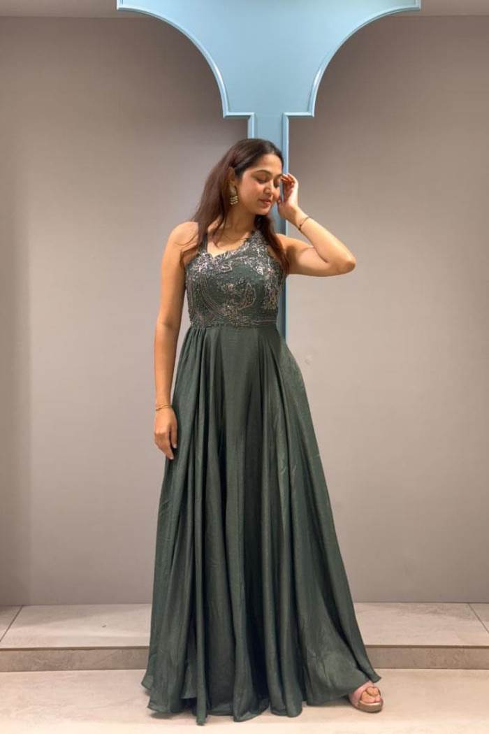 Mint Green Color Designer Gown 