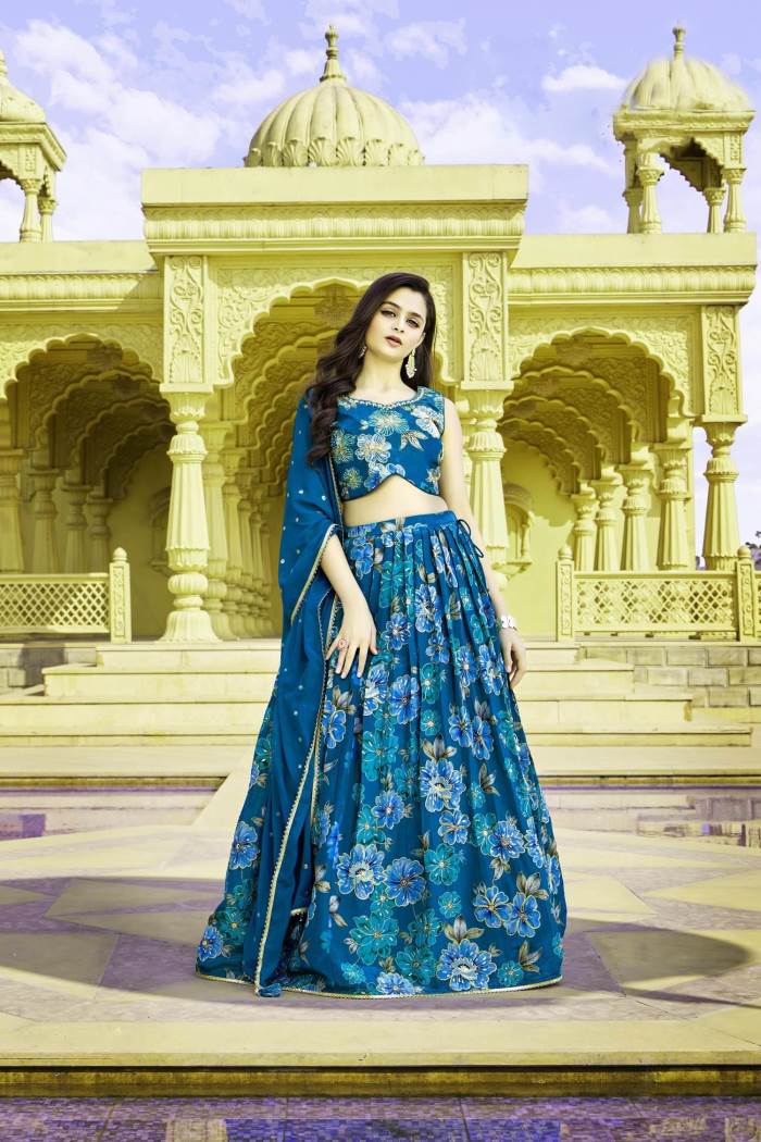 Blue Color Party Wear Designer Lehenga Choli