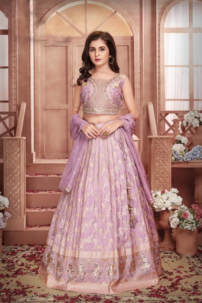Onion Color Party Wear Designer Lehenga Choli
