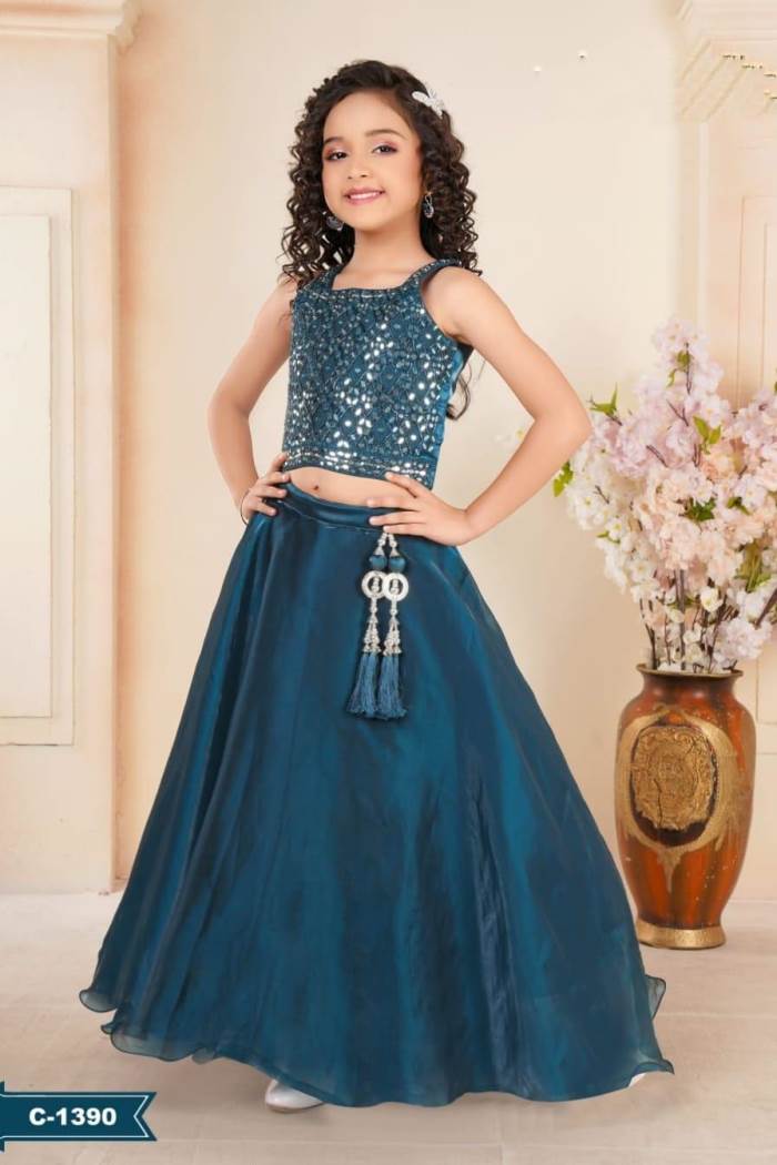 Peacock Blue Color Party Wear Designer Lehenga Choli